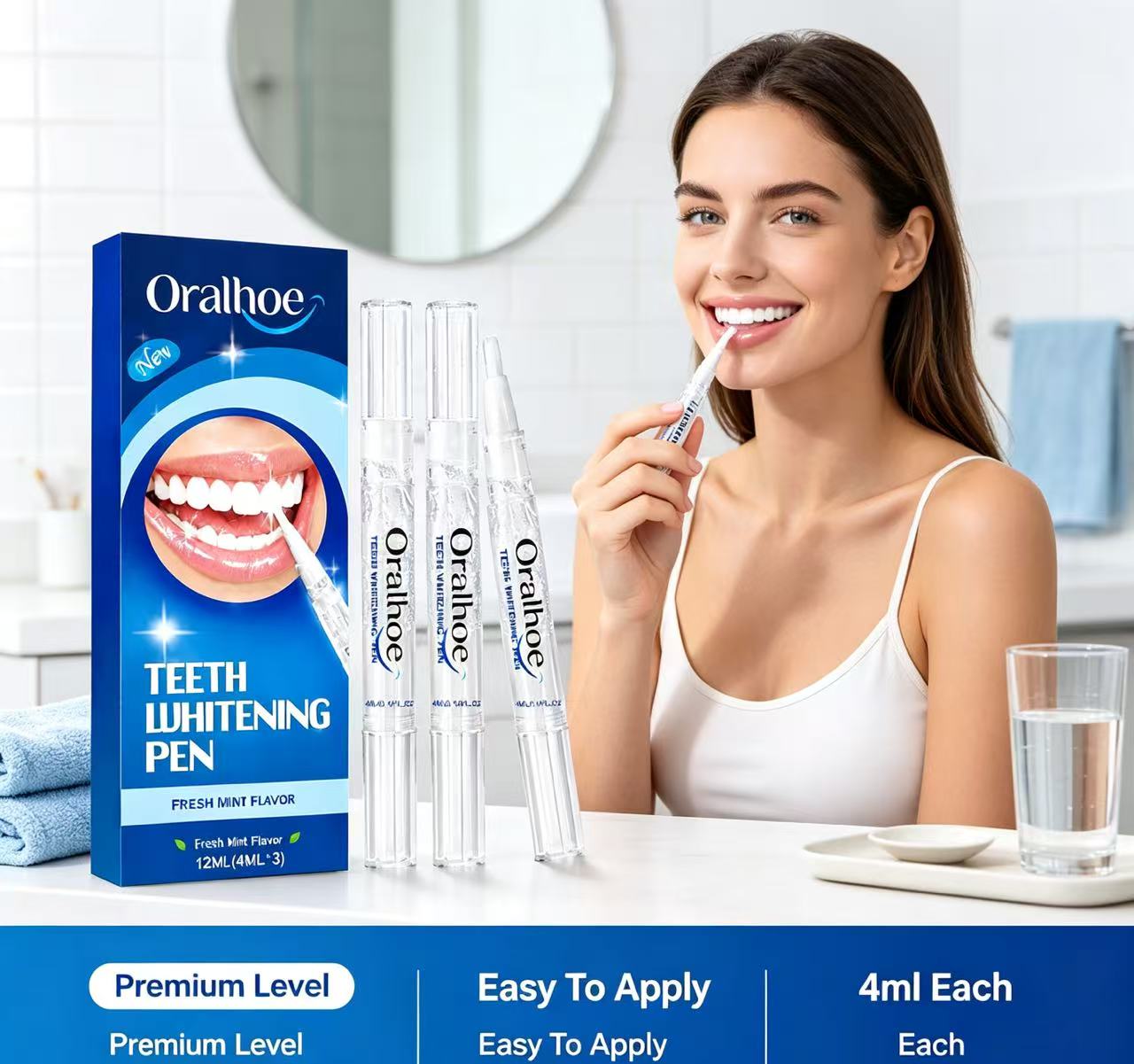 Teeth Whitening Pens - مجموعة أقلام تبييض الأسنان أورالهو، 3