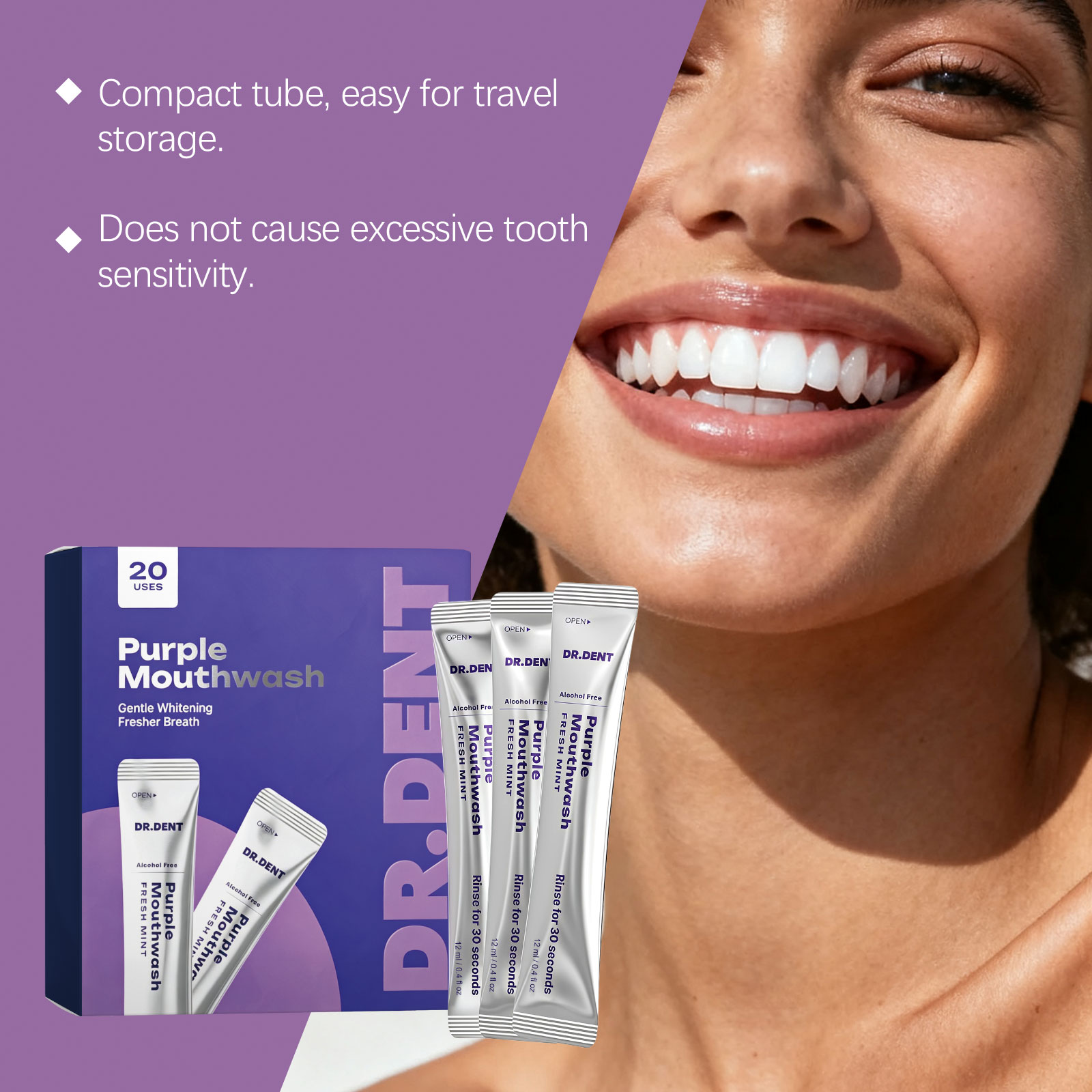 غسول فم باللون البنفسجي لتبييض - مراجعة Teeth Whitening Mouthwash وسعره