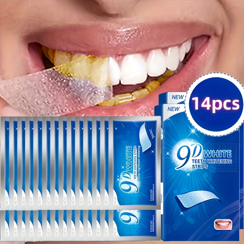 1 صندوق (14 قطعة) 9D شرائط جل  - مراجعة Teeth Whitening Near Me وسعره